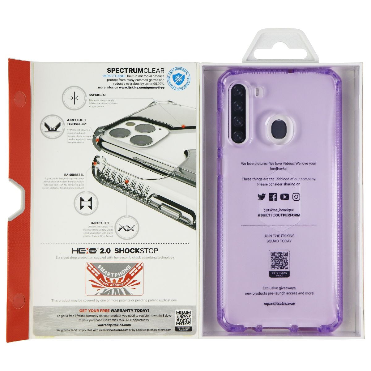 ITSKINS Spectrum Clear Series Case for Samsung Galaxy A21 - Light Purple Cell Phone - Cases, Covers & Skins ITSKINS    - Simple Cell Bulk Wholesale Pricing - USA Seller
