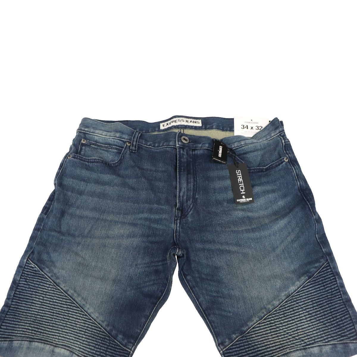 Express Jeans Mens Slim Fit Skinny/Stretch (W34 x L32) - Demin Blue/Blue Stitch Other Sporting Goods Express    - Simple Cell Bulk Wholesale Pricing - USA Seller