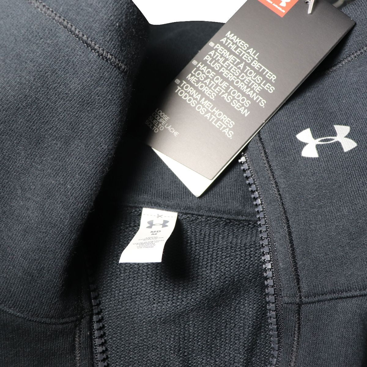 Under Armour Womens Long Neck Zip-Up Sweatshirt - Black - Medium M Other Sporting Goods Under Armour    - Simple Cell Bulk Wholesale Pricing - USA Seller