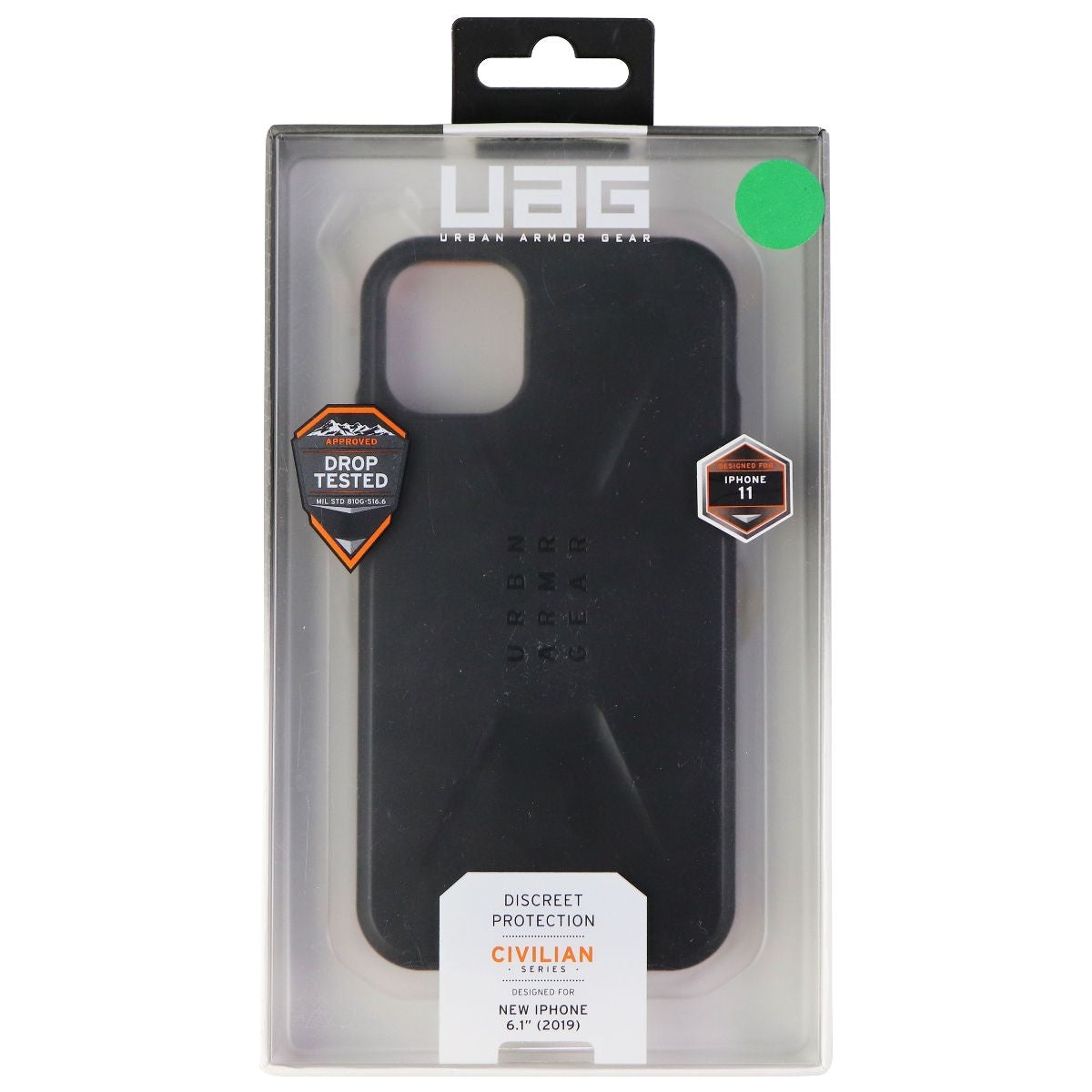 UAG Civilian Series Discreet Hard Case for Apple iPhone 11 - Black/Orange Cell Phone - Cases, Covers & Skins Urban Armor Gear    - Simple Cell Bulk Wholesale Pricing - USA Seller
