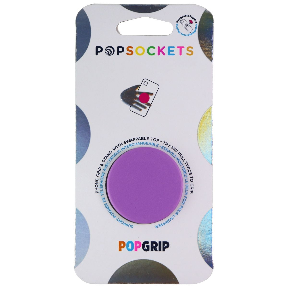 PopSockets PopGrip with Swappable Top for Phones & Tablets - Colorblock Lavender Cell Phone - Mounts & Holders PopSockets    - Simple Cell Bulk Wholesale Pricing - USA Seller