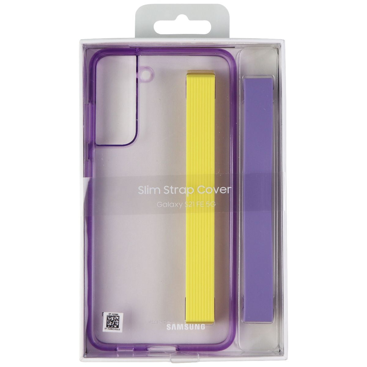 Samsung Slim Strap Cover Case for Galaxy S21 FE (5G) - Clear/Lavender/Yellow Cell Phone - Cases, Covers & Skins Samsung    - Simple Cell Bulk Wholesale Pricing - USA Seller