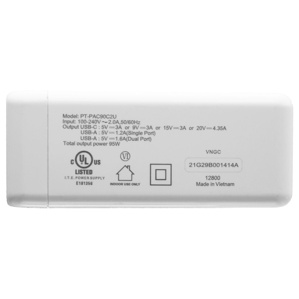 Platinum (95W) USB-C 3-Port Wall Charger with 87W USB-C - White (PT-PAC90C2U) Computer Accessories - Laptop Power Adapters/Chargers Platinum    - Simple Cell Bulk Wholesale Pricing - USA Seller