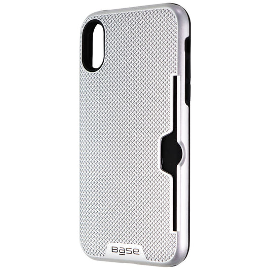 Base DuraFit Stowaway Protective Credit Card Case for iPhone Xs/X - Silver Cell Phone - Cases, Covers & Skins Base    - Simple Cell Bulk Wholesale Pricing - USA Seller