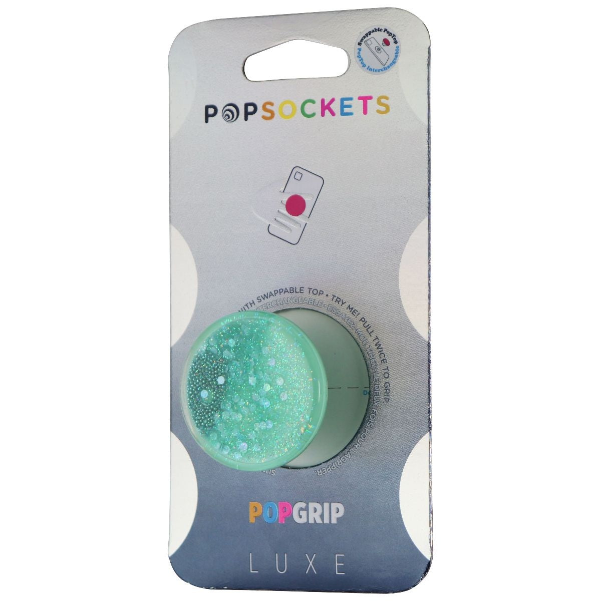PopSockets PopGrip Luxe Series Swappable Top for Phones - Tidepool Ultra Mint Cell Phone - Mounts & Holders PopSockets    - Simple Cell Bulk Wholesale Pricing - USA Seller