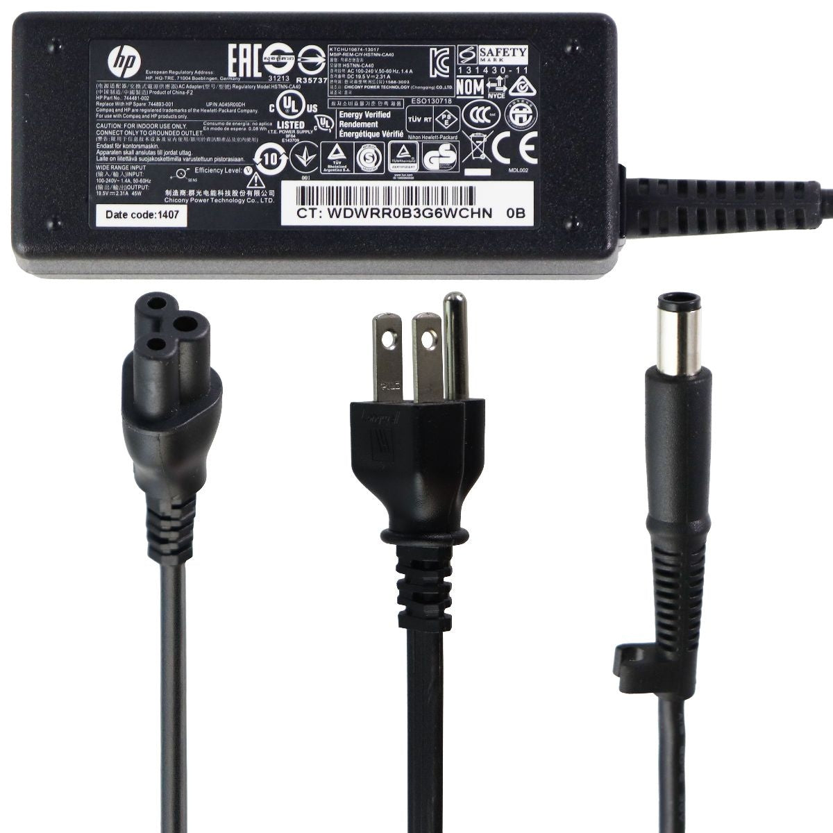 HP Replacement Power Supply 45W (744481-002) - Black Computer Parts - Power Supplies HP    - Simple Cell Bulk Wholesale Pricing - USA Seller