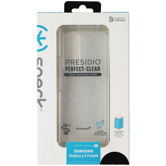 Speck Presidio Perfect-Clear Fold Case for Galaxy Z Fold4 - Clear/Silver Glitter Cell Phone - Cases, Covers & Skins Speck    - Simple Cell Bulk Wholesale Pricing - USA Seller