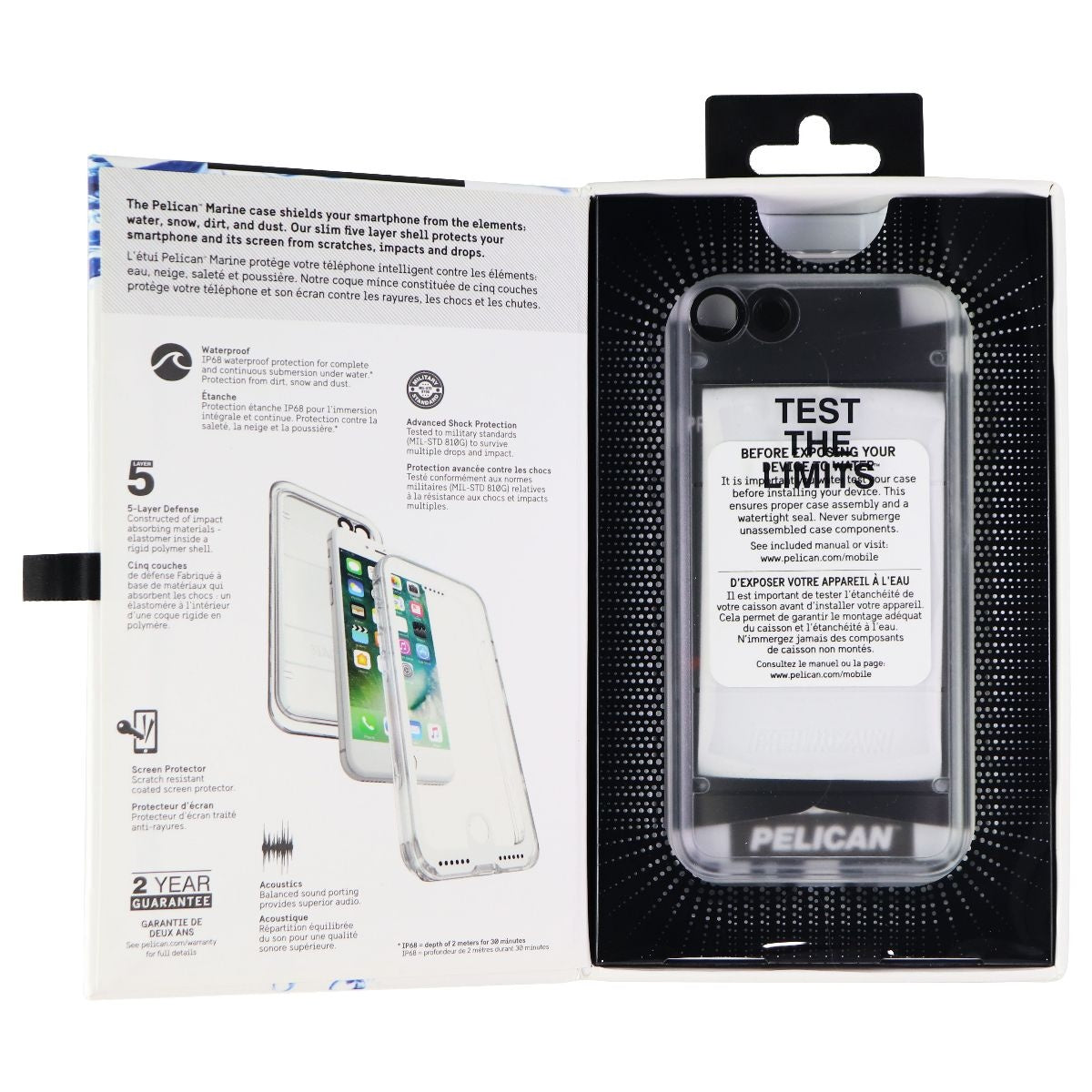 Pelican Marine Series Waterproof Case for Apple iPhone 7 - Clear / Frost Cell Phone - Cases, Covers & Skins Pelican    - Simple Cell Bulk Wholesale Pricing - USA Seller