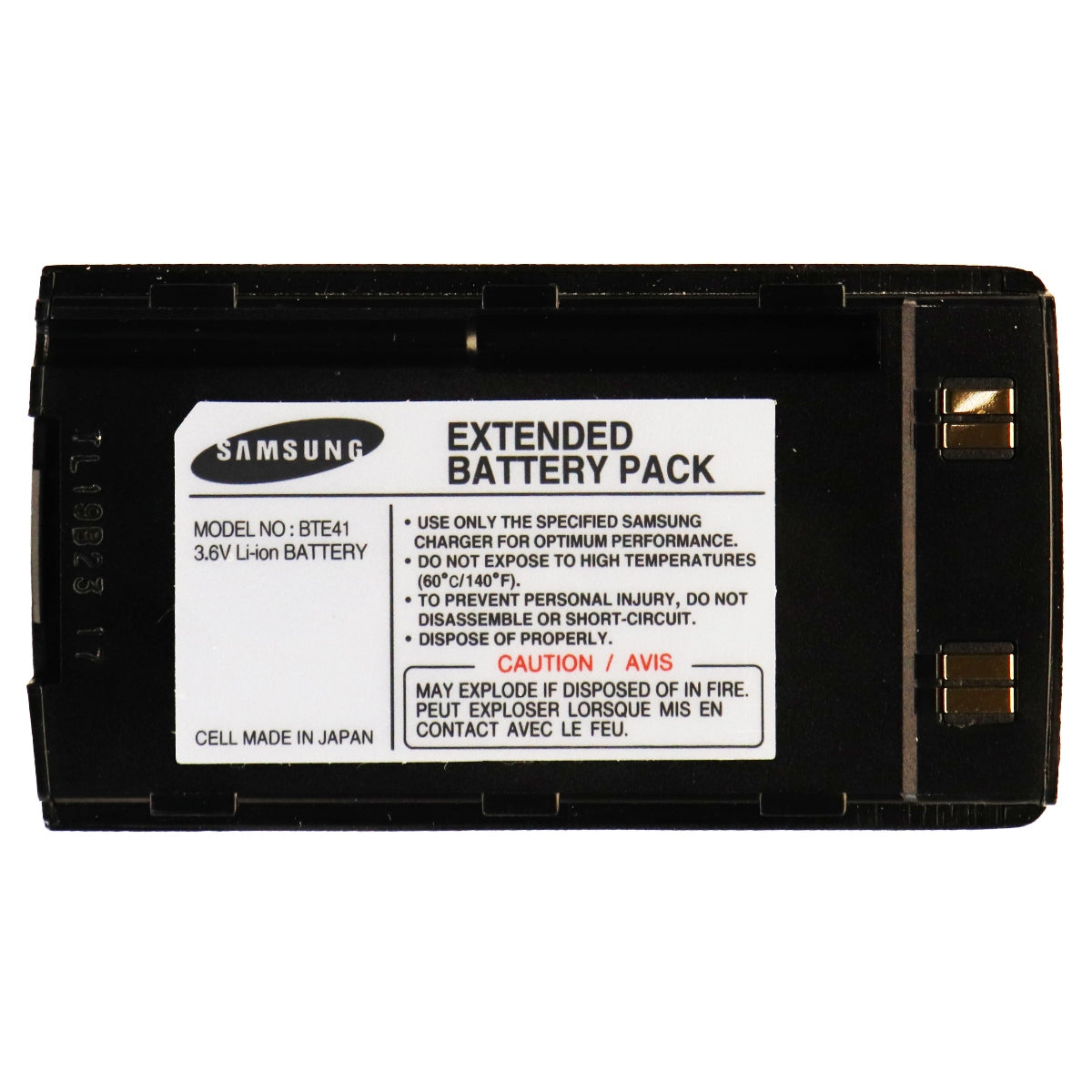 Samsung Standard Li-ion Battery Model BTE41 3.6V Output for Samsung SCH-411 Cell Phone - Batteries Samsung    - Simple Cell Bulk Wholesale Pricing - USA Seller