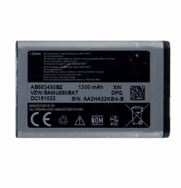 Samsung Convoy 3 U680 1300mAh Battery - AB663450BZ OEM Cell Phone - Batteries Samsung    - Simple Cell Bulk Wholesale Pricing - USA Seller