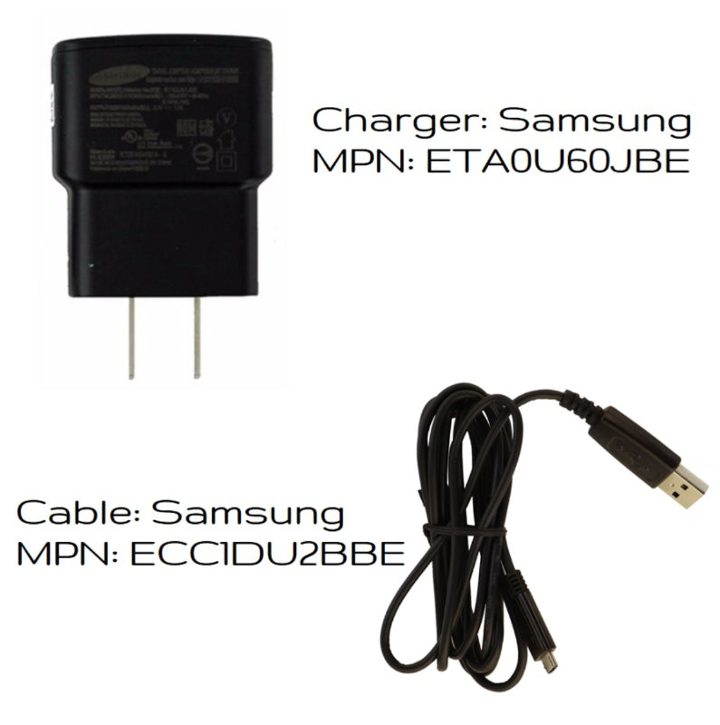 Samsung (ETA0U60JBEGSTA) Travel Charger & Cable for Micro USB Devices - Black Cell Phone - Cables & Adapters Samsung    - Simple Cell Bulk Wholesale Pricing - USA Seller