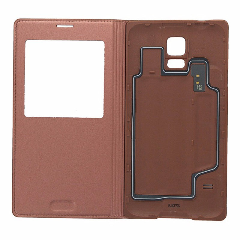 Samsung S-View Flip Cover Case for Samsung Galaxy S5 Rose Gold Cell Phone - Cases, Covers & Skins Samsung    - Simple Cell Bulk Wholesale Pricing - USA Seller
