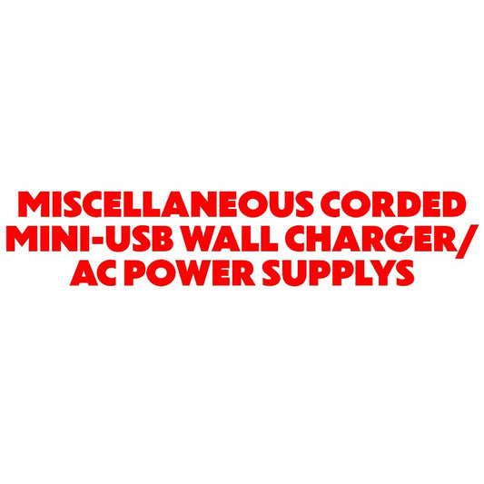 Miscellaneous Corded Mini-USB Wall Charger/AC Power Supply (0.9A to 1.9A Output) Cell Phone - Chargers & Cradles Unbranded    - Simple Cell Bulk Wholesale Pricing - USA Seller