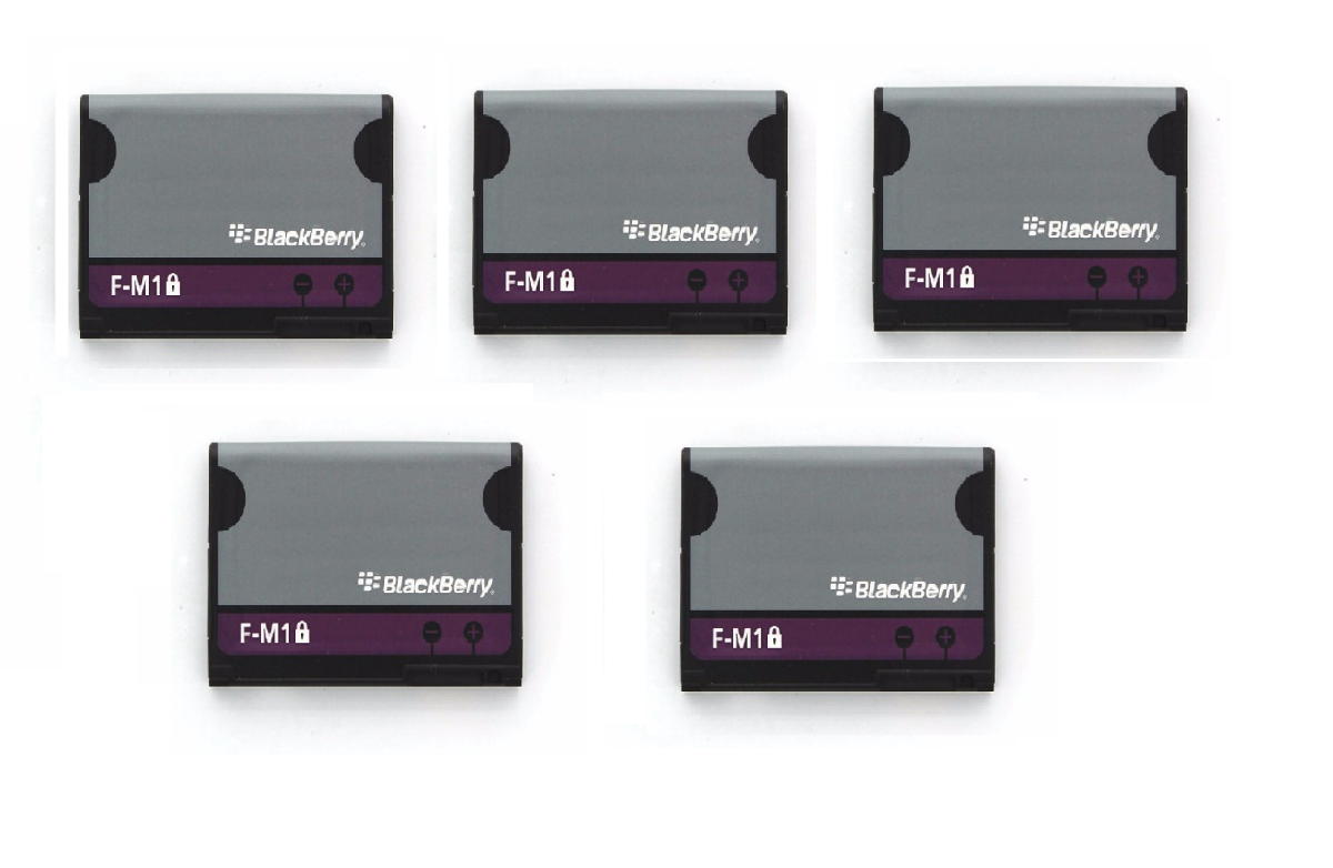 KIT 5x Blackberry F-M1 1150 mAh Replacement Battery for Pearl 9100 9105 9670 Cell Phone - Batteries Blackberry    - Simple Cell Bulk Wholesale Pricing - USA Seller