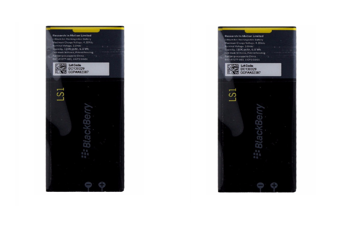 KIT 2x BlackBerry Rechargeable 1,800mAh OEM Battery (LS1) for BlackBerry Z10 Cell Phone - Batteries Blackberry    - Simple Cell Bulk Wholesale Pricing - USA Seller