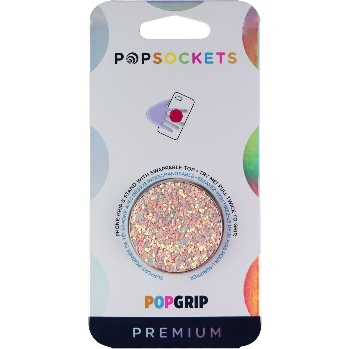 PopSockets PopGrip Premium Swappable Grip for Phones & Tablets - Sparkle Rose Cell Phone - Mounts & Holders PopSockets    - Simple Cell Bulk Wholesale Pricing - USA Seller