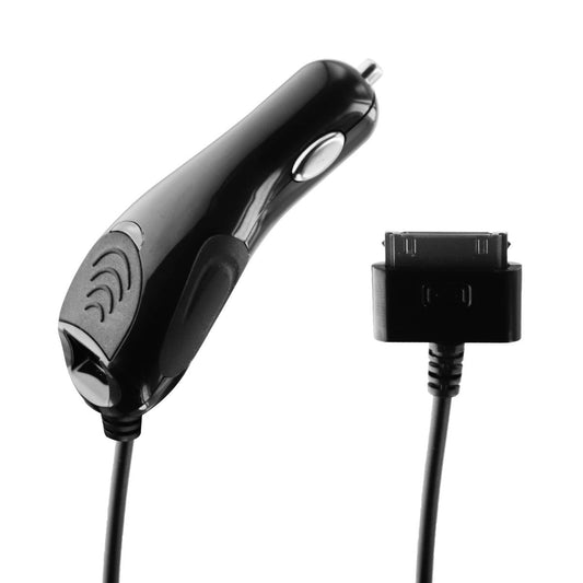 Ventev 30-Pin Coiled Car Charger with Extra USB Port - Black Cell Phone - Chargers & Cradles ventev    - Simple Cell Bulk Wholesale Pricing - USA Seller