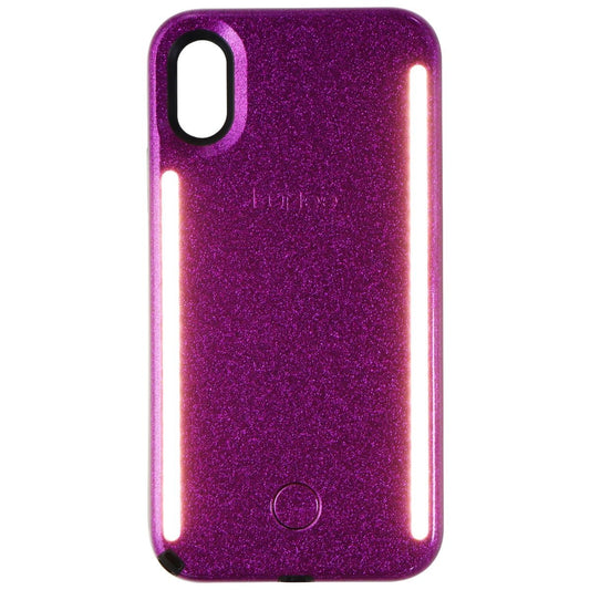 LuMee Duo Instafame Lighted Case for Apple iPhone Xs / iPhone X - Purple Glitter Cell Phone - Cases, Covers & Skins LuMee    - Simple Cell Bulk Wholesale Pricing - USA Seller