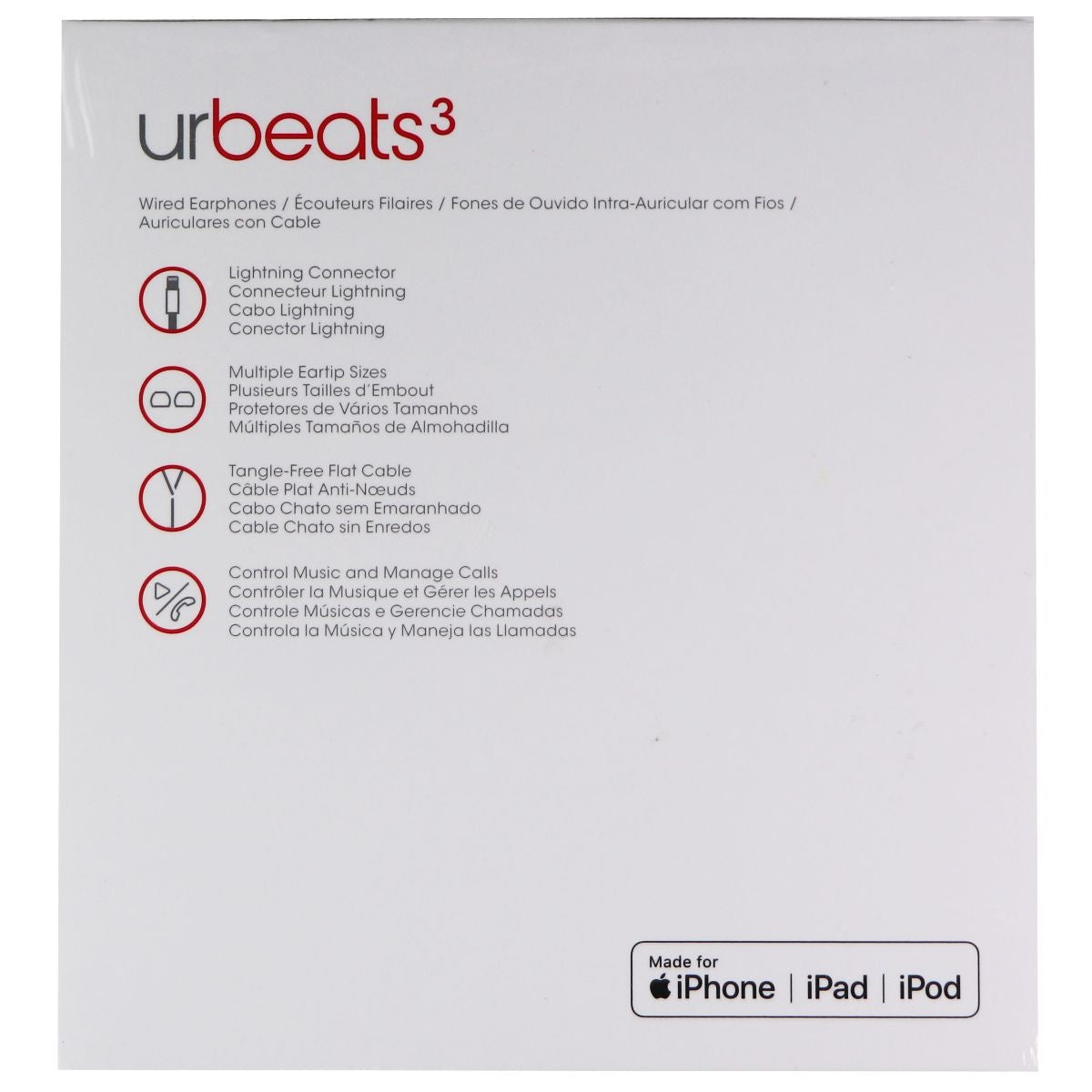 Beats urBeats3 Wired Earphones - Satin Silver (MU9A2LL/A) Portable Audio - Headphones Beats by Dr. Dre    - Simple Cell Bulk Wholesale Pricing - USA Seller