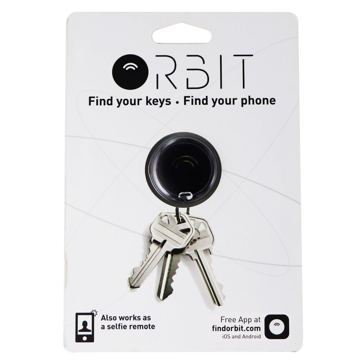 Orbit Bluetooth Key Finder & Selfie Remote with Smart App - Black (ORB425) Cell Phone - Other Accessories Orbit    - Simple Cell Bulk Wholesale Pricing - USA Seller