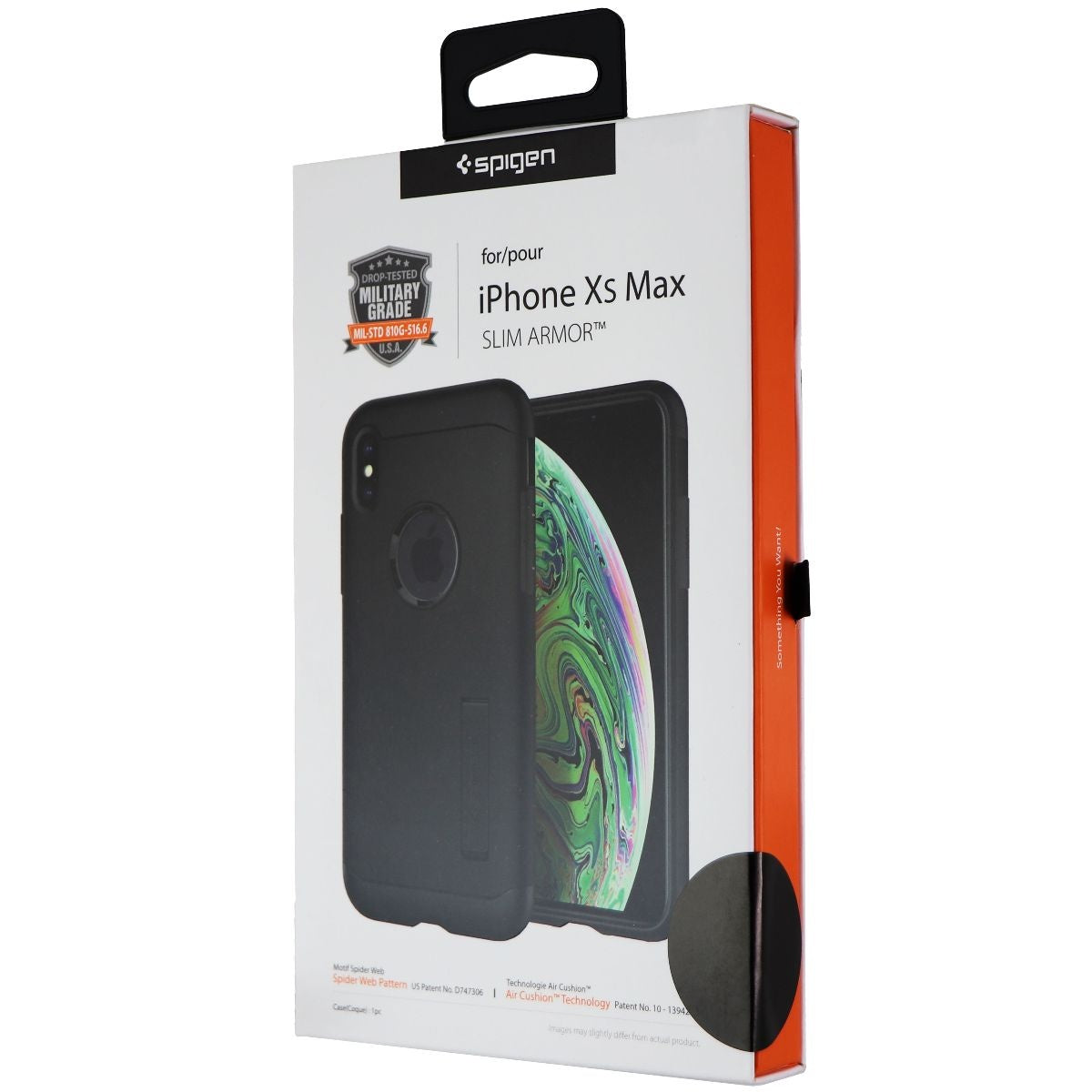 Spigen Slim Armor Kickstand Case for Apple iPhone Xs Max - Black Cell Phone - Cases, Covers & Skins Spigen    - Simple Cell Bulk Wholesale Pricing - USA Seller