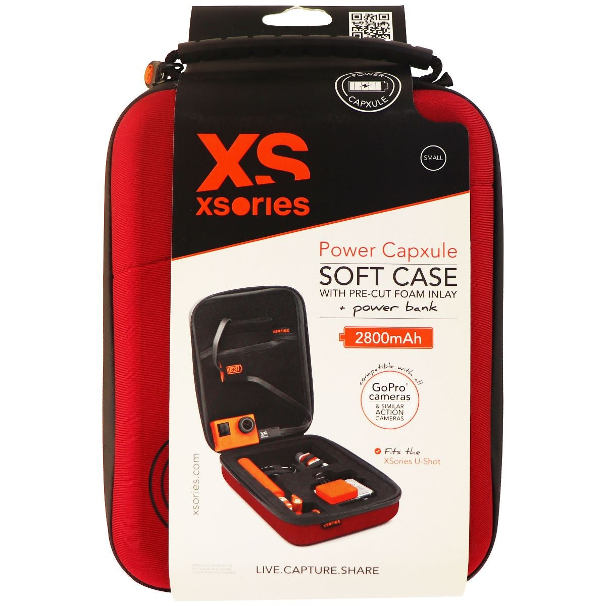 XSories Power Capxule Soft Case with Pre-Cut Foam Inlay for GoPro Cameras - Red Digital Camera - Cases, Bags & Covers XSories    - Simple Cell Bulk Wholesale Pricing - USA Seller