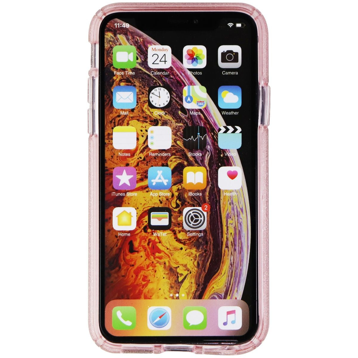 Speck Presidio Clear + Glitter Case for iPhone Xs / X - Bella Pink / Glitter Cell Phone - Cases, Covers & Skins Speck    - Simple Cell Bulk Wholesale Pricing - USA Seller