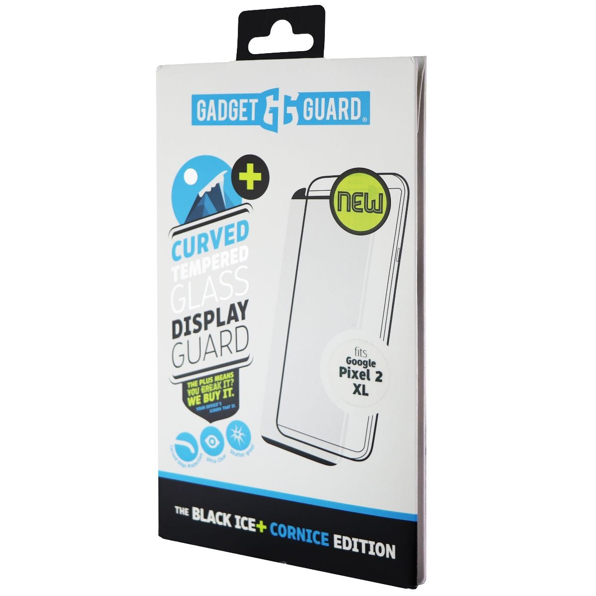 Gadget Guard (Black Ice+) Cornice Glass for Google Pixel 2 XL - Clear/Black Cell Phone - Screen Protectors Gadget Guard    - Simple Cell Bulk Wholesale Pricing - USA Seller