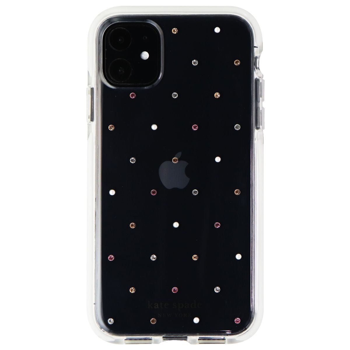 Kate Spade Defensive Hardshell Case for iPhone 11 - Clear/White/Pin Dot Gems Cell Phone - Cases, Covers & Skins Kate Spade    - Simple Cell Bulk Wholesale Pricing - USA Seller