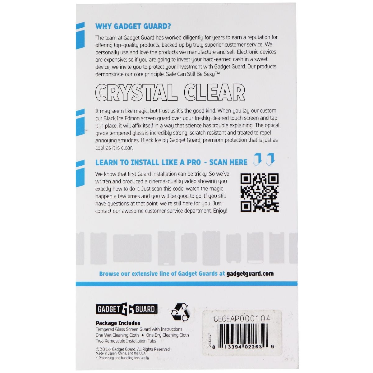 Gadget Guard Black Ice Tempered Glass Screen Protector for iPhone 6S/7/8 - Clear Cell Phone - Screen Protectors Gadget Guard    - Simple Cell Bulk Wholesale Pricing - USA Seller