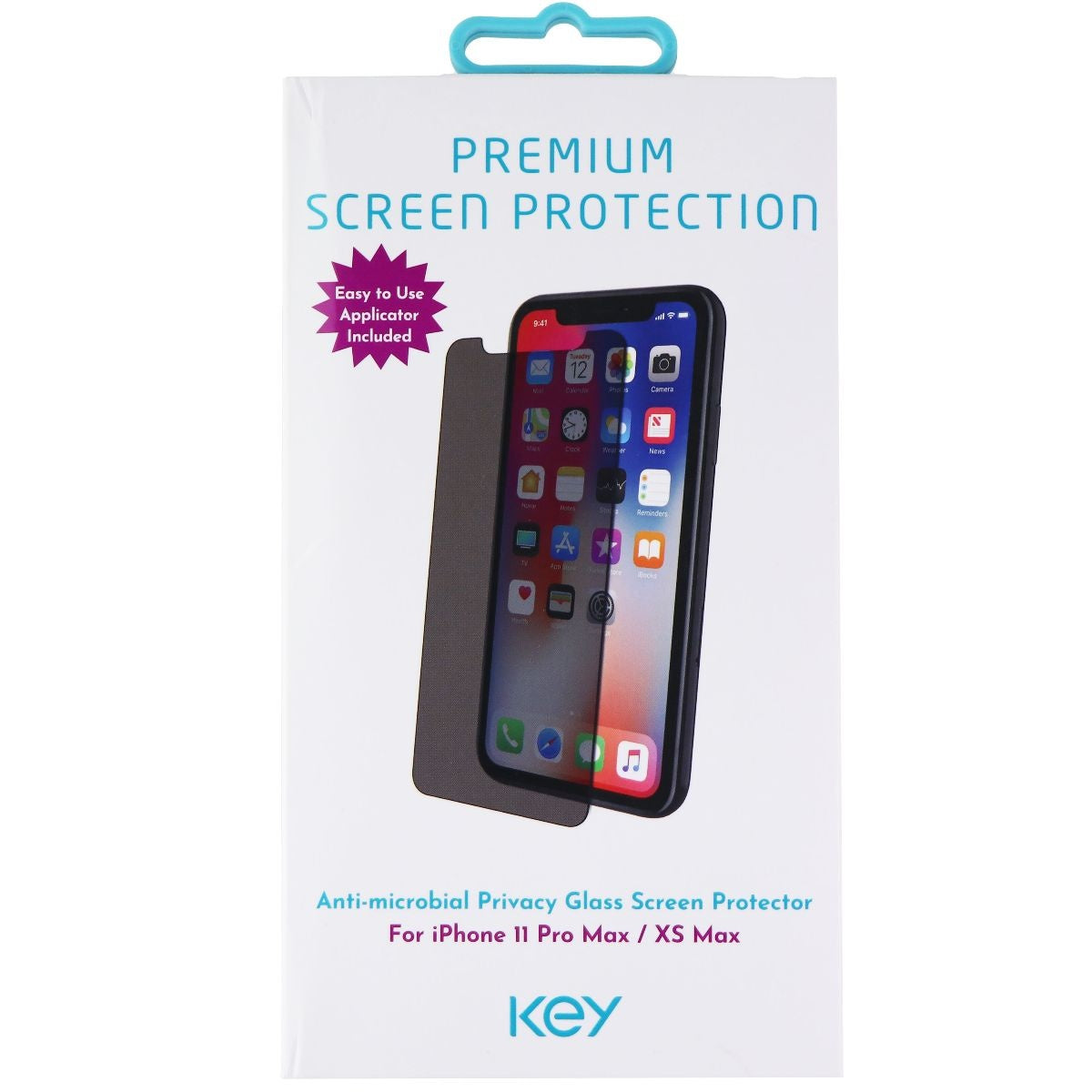 Key Privacy Glass Screen Protector for iPhone 11 Pro Max / XS Max Cell Phone - Screen Protectors Key    - Simple Cell Bulk Wholesale Pricing - USA Seller