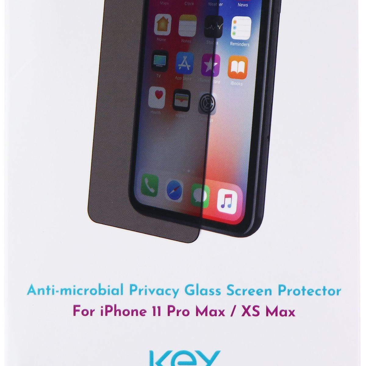 Key Privacy Glass Screen Protector for iPhone 11 Pro Max / XS Max Cell Phone - Screen Protectors Key    - Simple Cell Bulk Wholesale Pricing - USA Seller