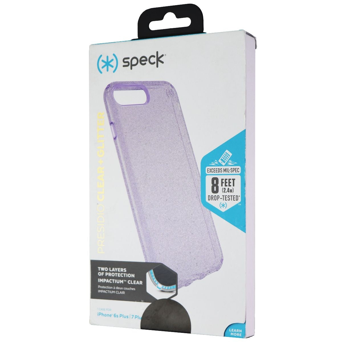 Speck Presidio Clear + Glitter for iPhone 8 Plus/7 Plus/6S Plus - Geode Purple Cell Phone - Cases, Covers & Skins Speck    - Simple Cell Bulk Wholesale Pricing - USA Seller