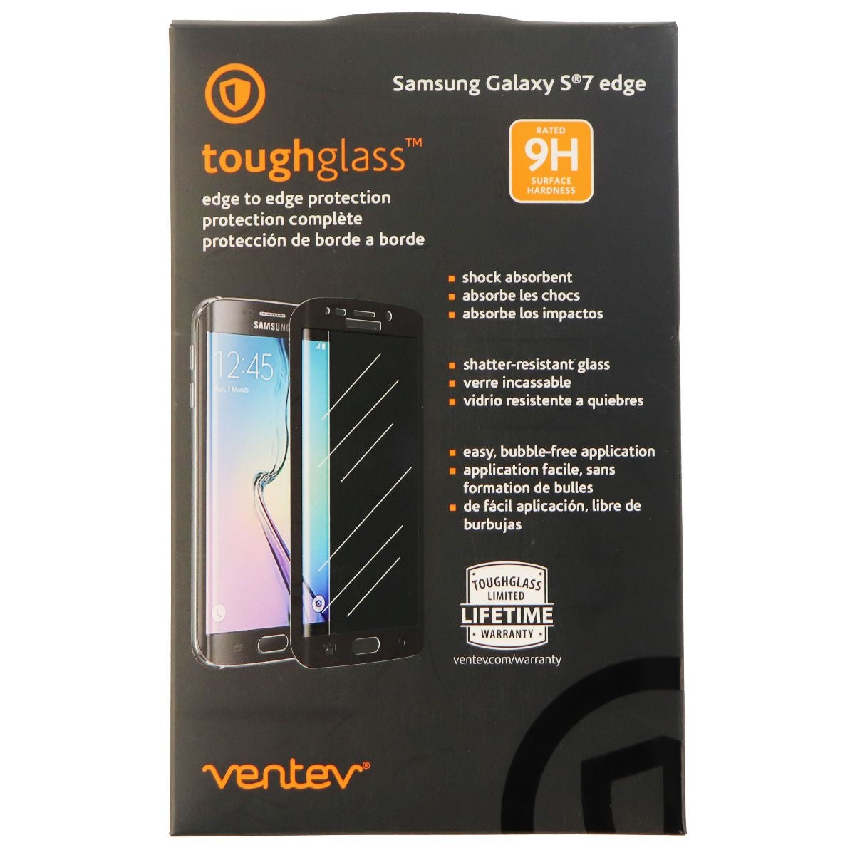 Ventev ToughGlass Series 9H Tempered Glass for Samsung Galaxy S7 Edge - Clear Cell Phone - Screen Protectors Ventev    - Simple Cell Bulk Wholesale Pricing - USA Seller