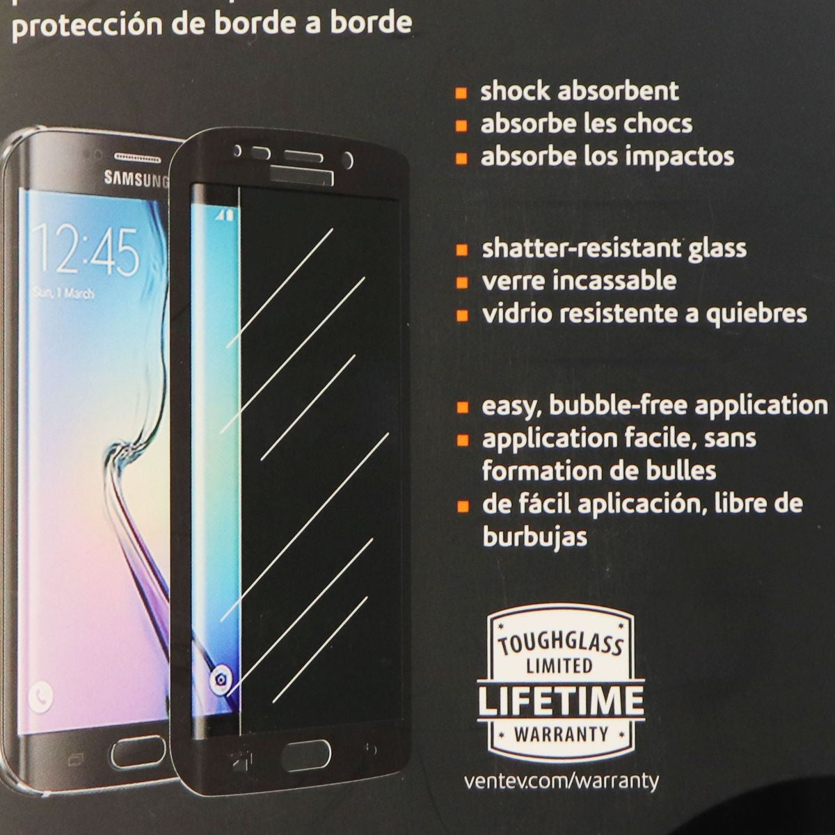 Ventev ToughGlass Series 9H Tempered Glass for Samsung Galaxy S7 Edge - Clear Cell Phone - Screen Protectors Ventev    - Simple Cell Bulk Wholesale Pricing - USA Seller