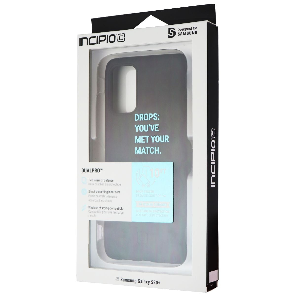 Incipio DualPro Series Dual Layer Case for Samsung Galaxy S20+ (Plus) - Black Cell Phone - Cases, Covers & Skins Incipio    - Simple Cell Bulk Wholesale Pricing - USA Seller