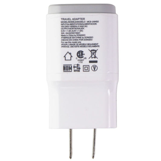 LG (MCS - 04WD2) 5V 1.8A  Travel Adapter for USB Devices - White Cell Phone - Cables & Adapters LG    - Simple Cell Bulk Wholesale Pricing - USA Seller