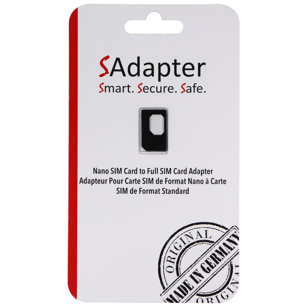 Sadapter Nano SIM to Full SIM Card Adapter (SADAPTER4FFTO2FFBLK) - Gray Cell Phone - Replacement Parts & Tools Sadapter    - Simple Cell Bulk Wholesale Pricing - USA Seller