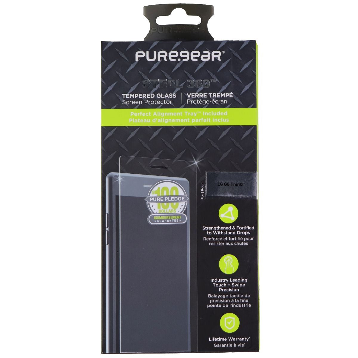 PureGear Steel 360 Series Tempered Glass for LG G8 ThinQ - Clear Cell Phone - Screen Protectors PureGear    - Simple Cell Bulk Wholesale Pricing - USA Seller