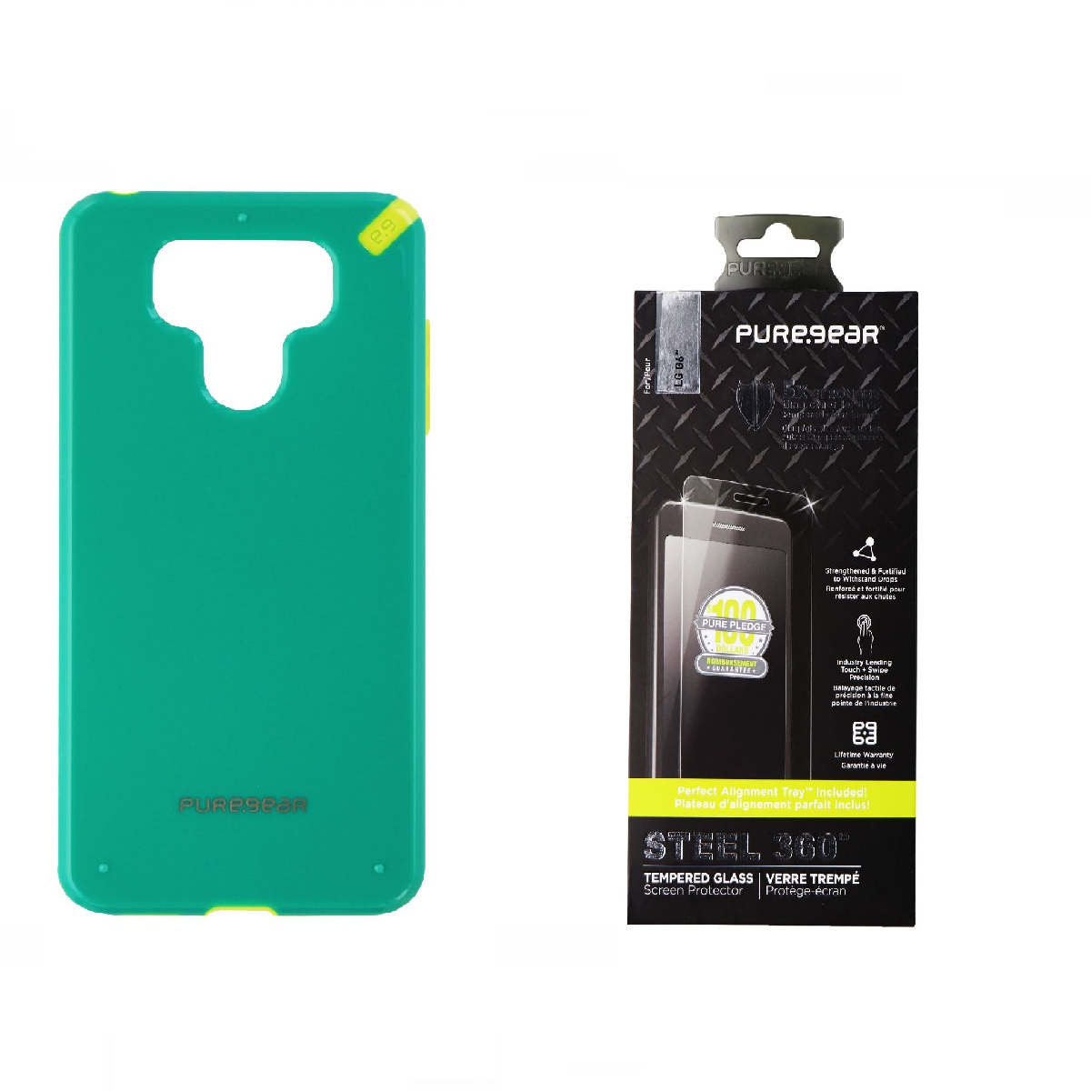 PureGear Green Slim Shell Case + Steel 360 Screen Protector KIT for LG G6 Cell Phone - Cases, Covers & Skins PureGear    - Simple Cell Bulk Wholesale Pricing - USA Seller