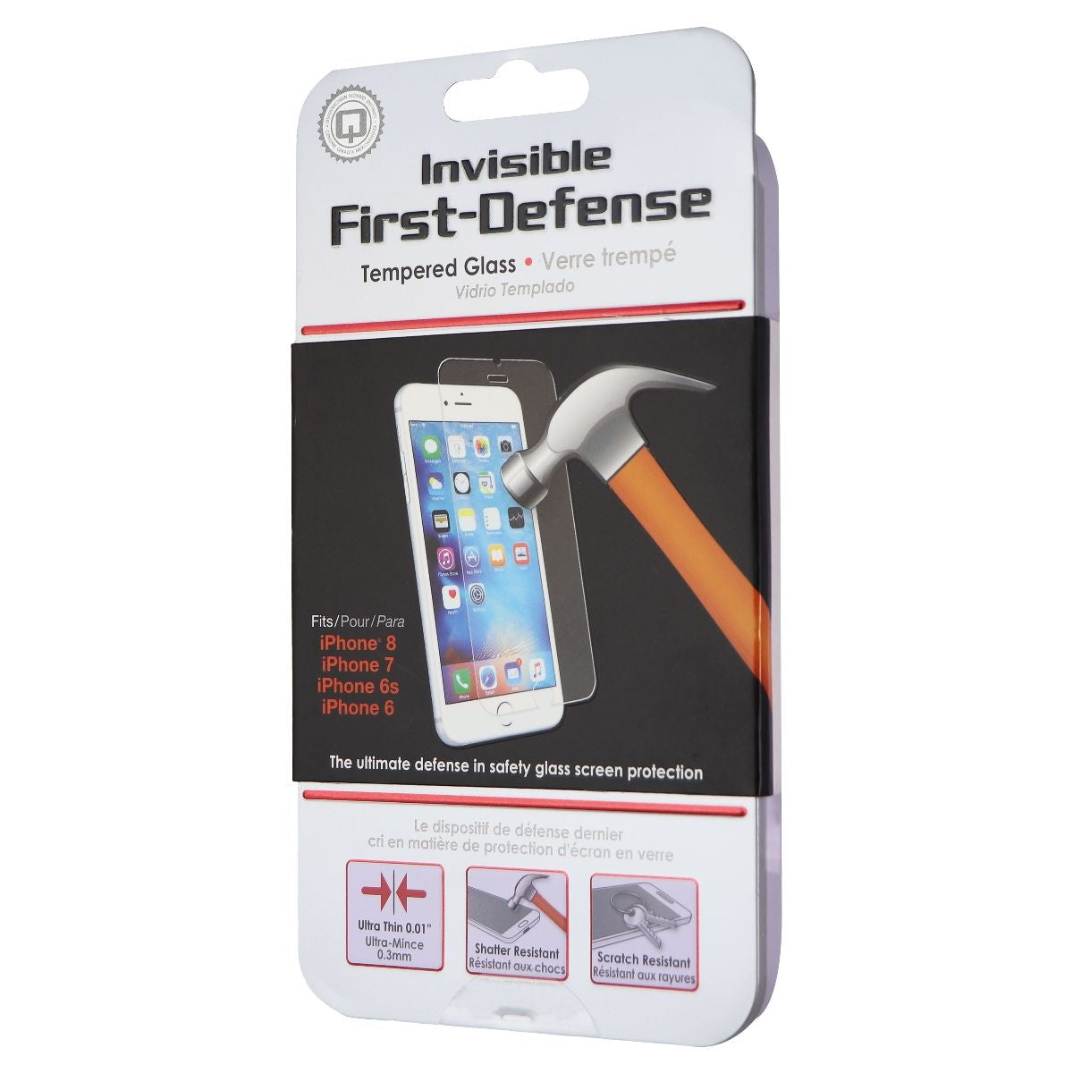 Qmadix Invisible First-Defense 9H Tempered Glass for iPhone 8 / 7 / 6s / 6 Cell Phone - Screen Protectors Qmadix    - Simple Cell Bulk Wholesale Pricing - USA Seller