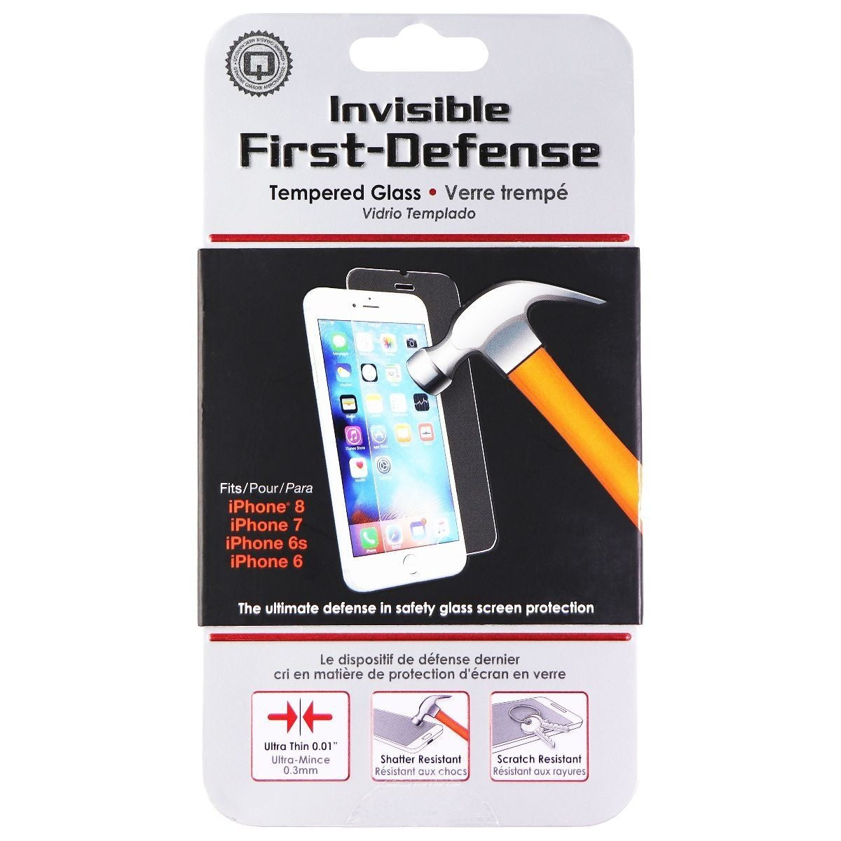 Qmadix Invisible First-Defense 9H Tempered Glass for iPhone 8 / 7 / 6s / 6 Cell Phone - Screen Protectors Qmadix    - Simple Cell Bulk Wholesale Pricing - USA Seller