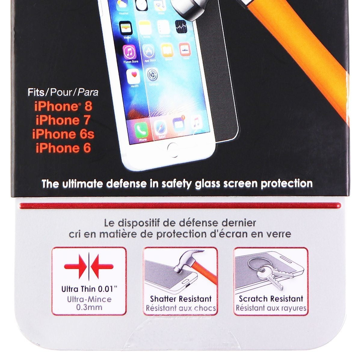 Qmadix Invisible First-Defense 9H Tempered Glass for iPhone 8 / 7 / 6s / 6 Cell Phone - Screen Protectors Qmadix    - Simple Cell Bulk Wholesale Pricing - USA Seller