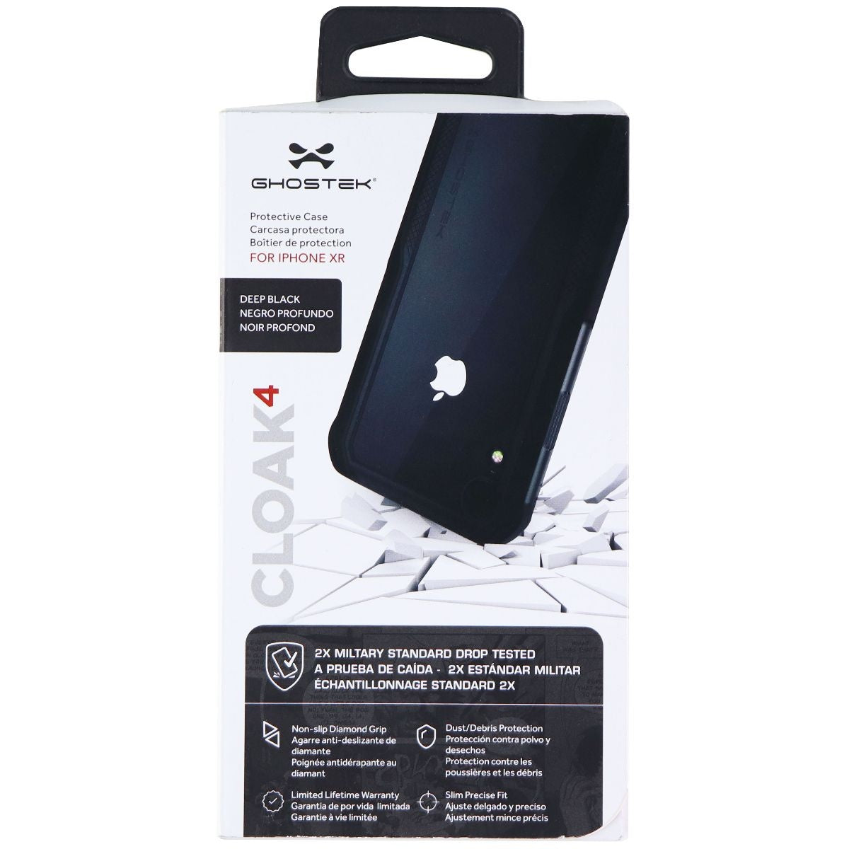 Ghostek Cloak4 Protective Phone Case for Apple iPhone XR - Deep Black Cell Phone - Cases, Covers & Skins Ghostek    - Simple Cell Bulk Wholesale Pricing - USA Seller