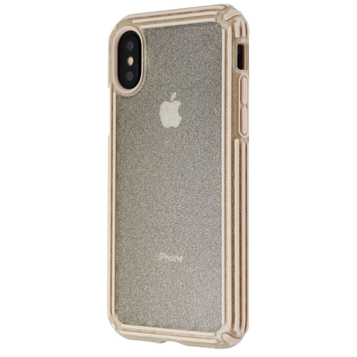 Speck Presidio V-GRIP Case for iPhone XS and X - Gold Glitter/Calfskin Brown Cell Phone - Cases, Covers & Skins Speck    - Simple Cell Bulk Wholesale Pricing - USA Seller