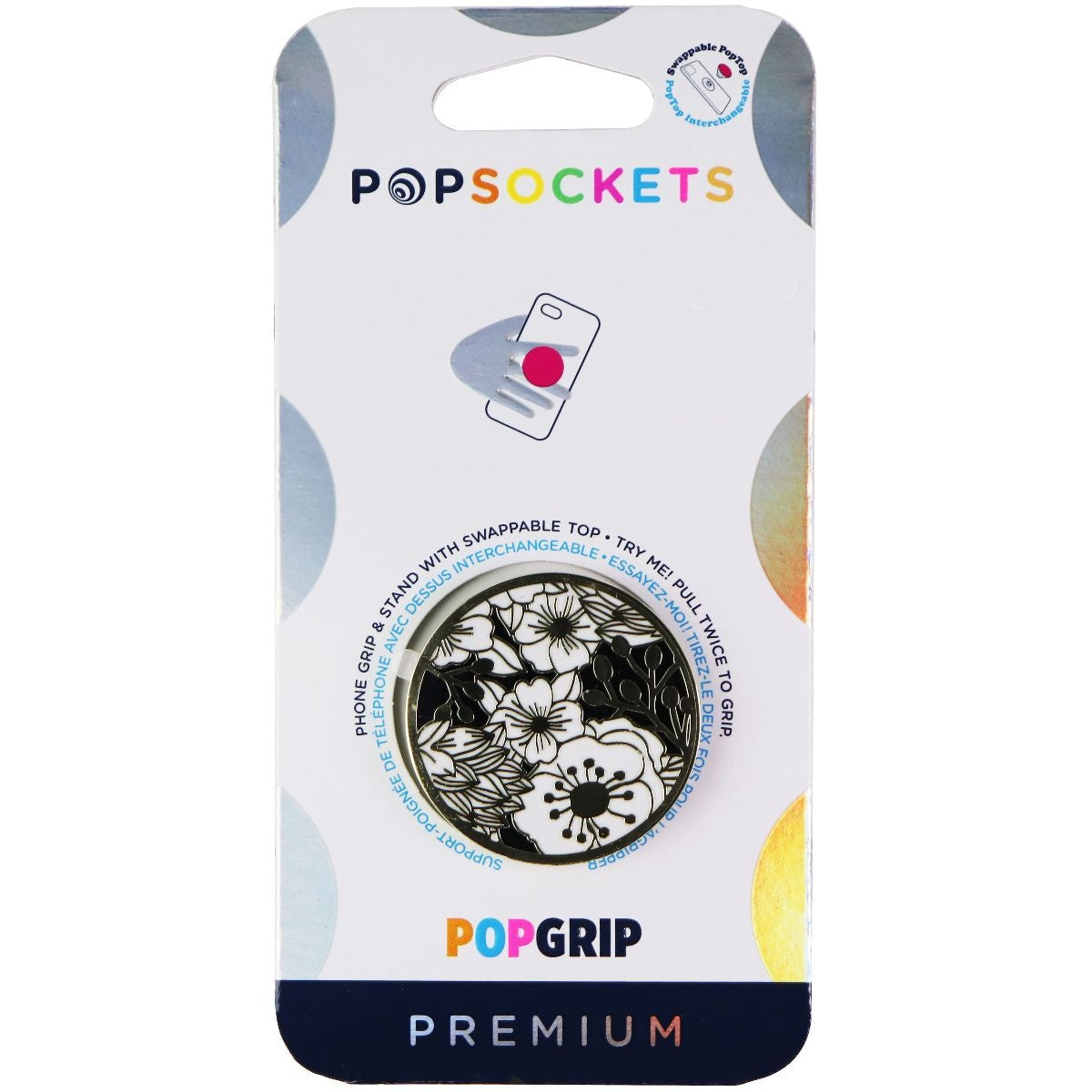 PopSockets PopGrip with Swappable Top for Phones and Tablets - Wild Flowers Cell Phone - Mounts & Holders PopSockets    - Simple Cell Bulk Wholesale Pricing - USA Seller