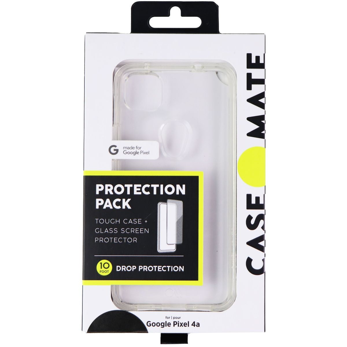 Case-Mate Tough Case + Glass Screen Protector for Google Pixel 4a - Clear Cell Phone - Cases, Covers & Skins Case-Mate    - Simple Cell Bulk Wholesale Pricing - USA Seller