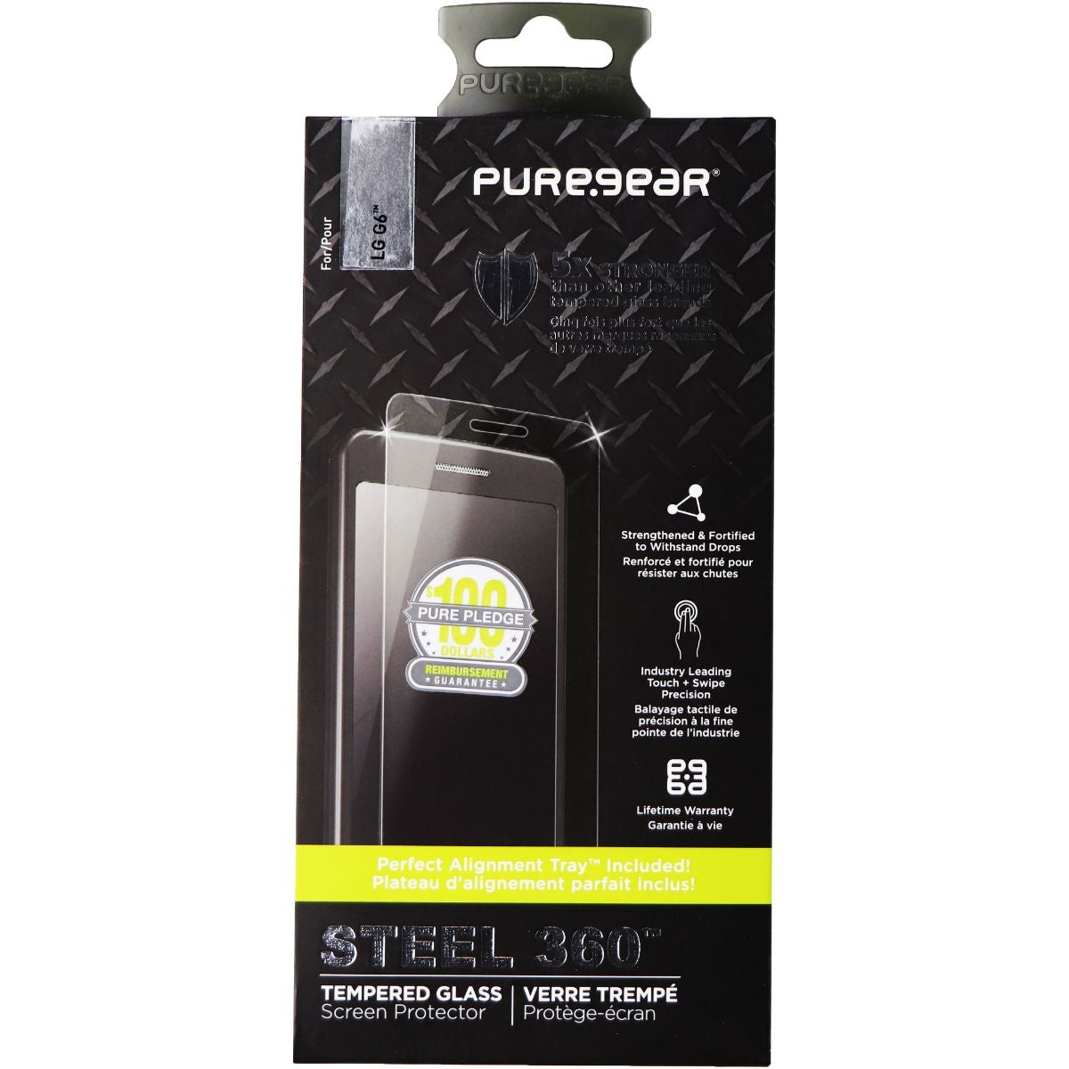 PureGear Steel 360 Tempered Glass Screen Protector for LG G6 - Clear Cell Phone - Screen Protectors PureGear    - Simple Cell Bulk Wholesale Pricing - USA Seller