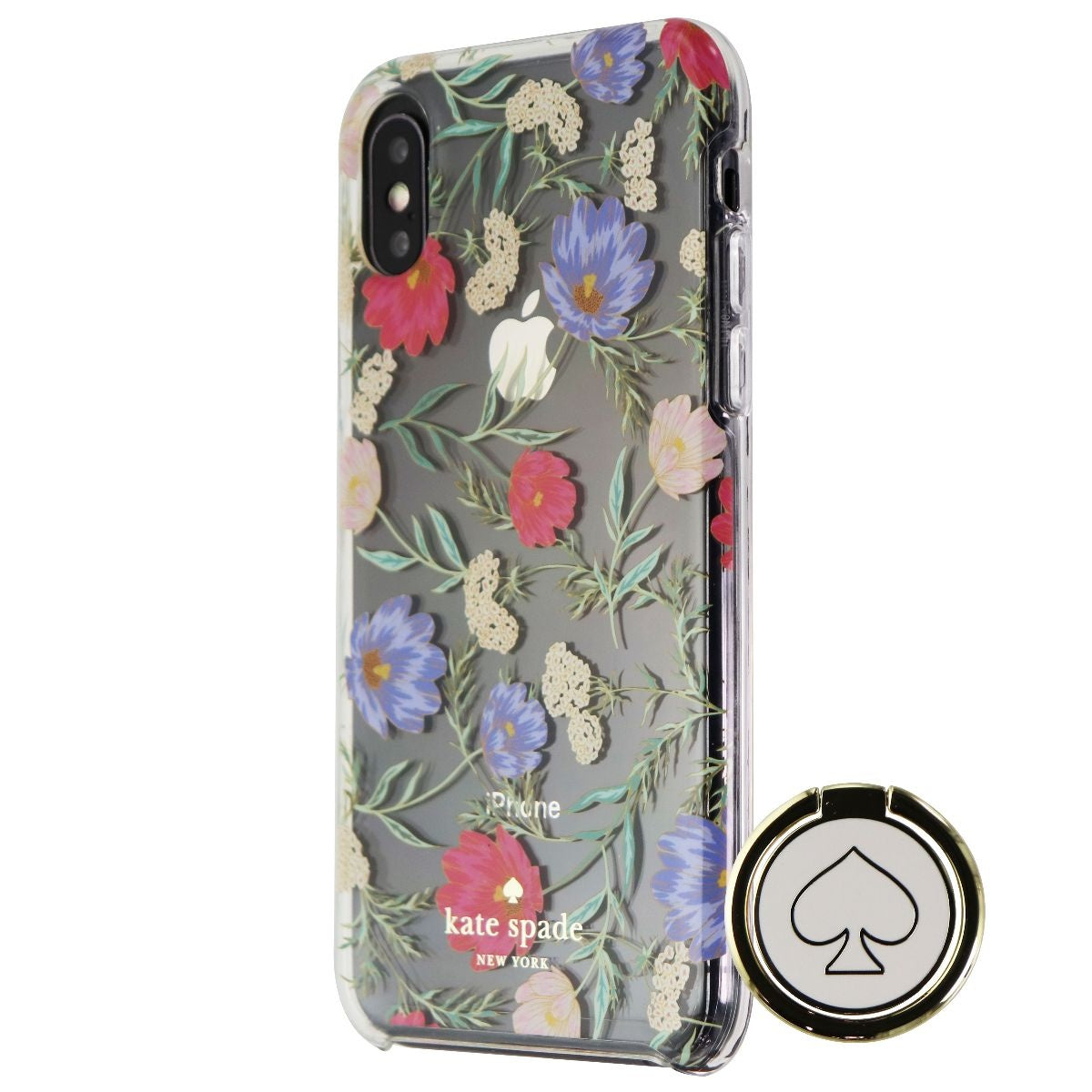 Kate Spade Hardshell Case & Ring Stand for Apple iPhone Xs & X - Clear / Floral Cell Phone - Cases, Covers & Skins Kate Spade    - Simple Cell Bulk Wholesale Pricing - USA Seller