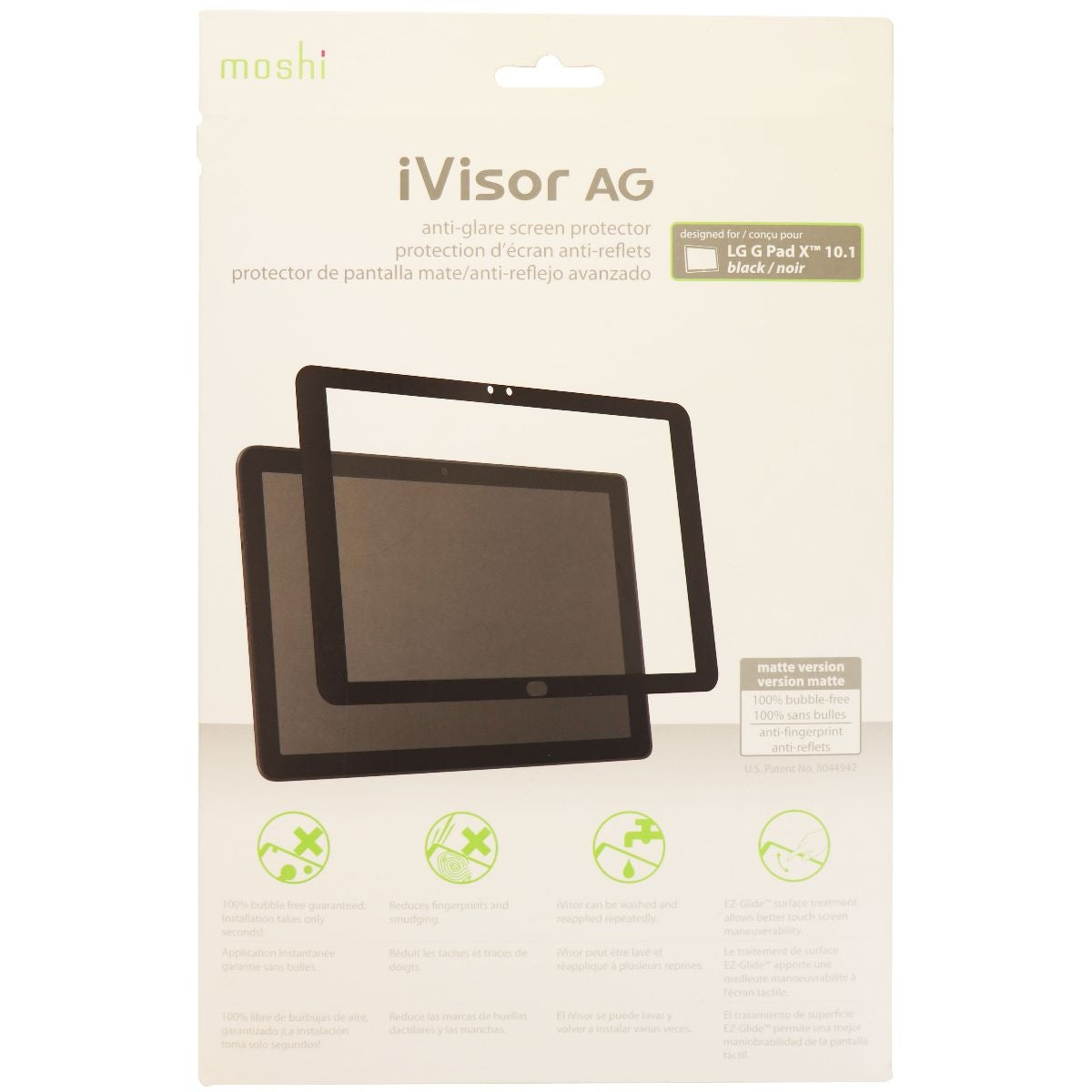 Moshi iVisor Anti-Glare Matte Screen Protector for LG G Pad X 10.1 Black Border iPad/Tablet Accessories - Screen Protectors Moshi - Simple Cell Bulk Wholesale Pricing - USA Seller